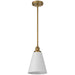 Access - 63098-ABB/WHT - One Light Pendant - Dahlia - Antique Brushed Brass