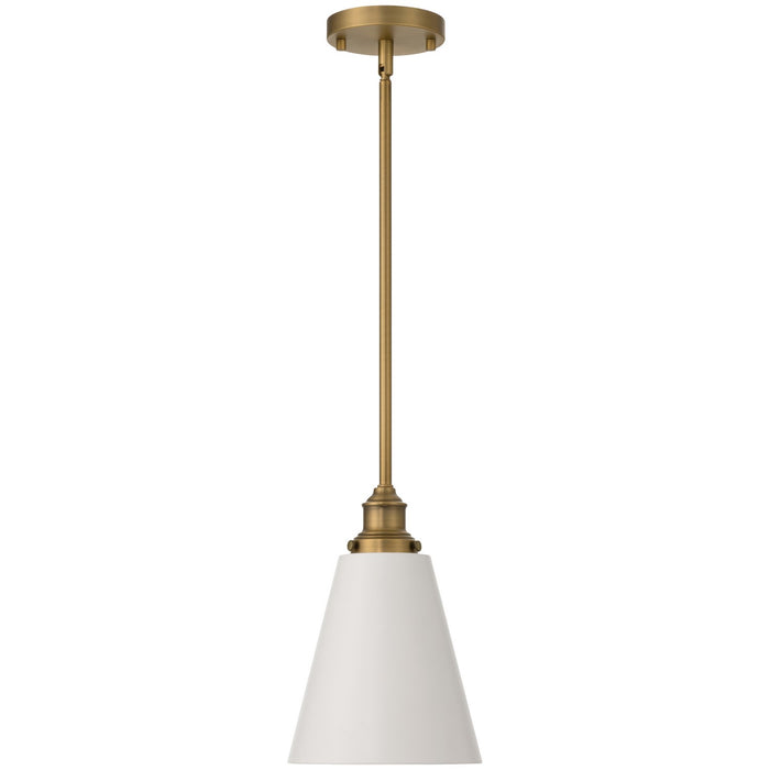 Access - 63098-ABB/WHT - One Light Pendant - Dahlia - Antique Brushed Brass
