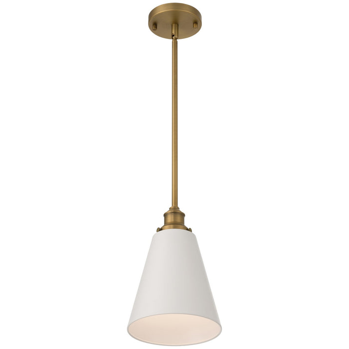 Access - 63098-ABB/WHT - One Light Pendant - Dahlia - Antique Brushed Brass