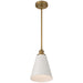 Access - 63098-ABB/WHT - One Light Pendant - Dahlia - Antique Brushed Brass