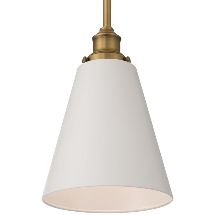 Access - 63098-ABB/WHT - One Light Pendant - Dahlia - Antique Brushed Brass