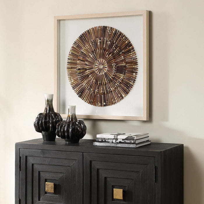 Uttermost - 03501 - Shadow Box - Tiger Sea Urchin - Natural Pine Wood