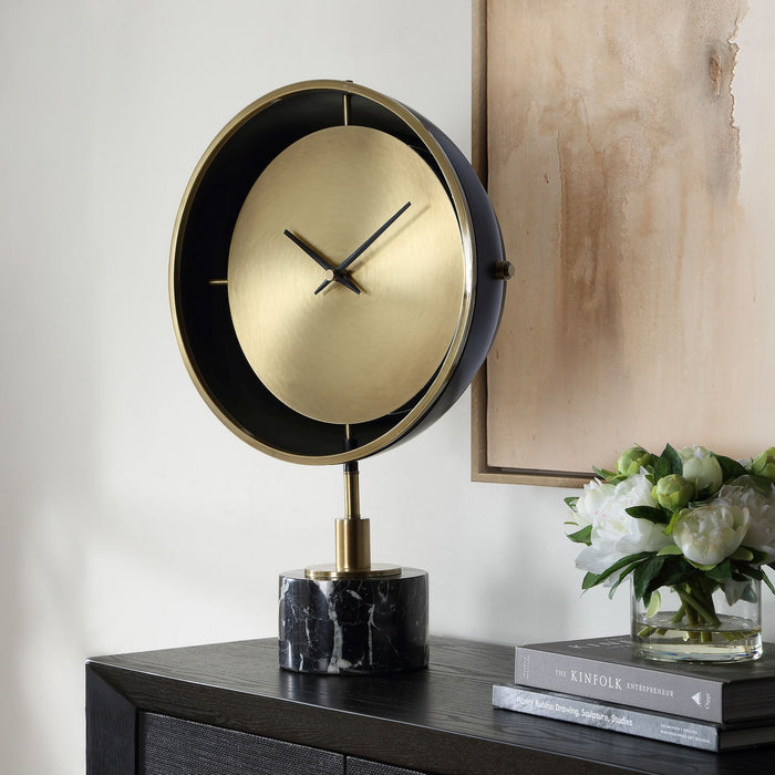 Uttermost - 06107 - Table Clock - Velar - Brushed Brass