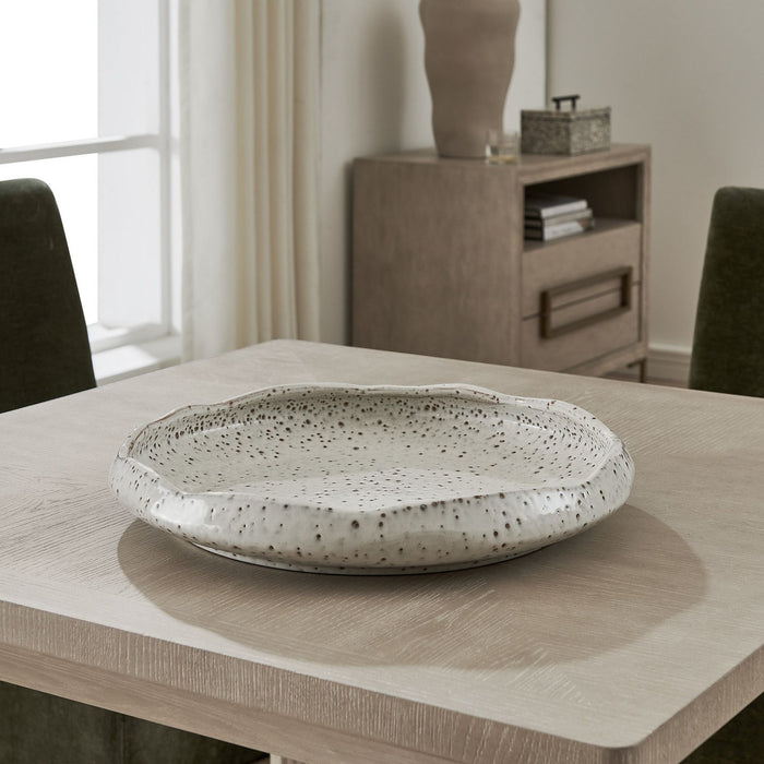 Uttermost - 18331 - Bowl - Stardust Ripple - Creamy White