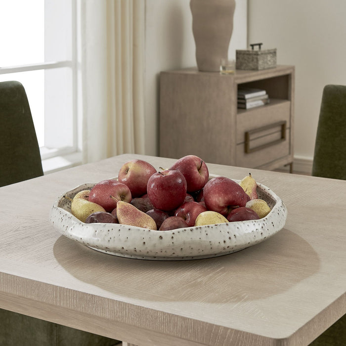 Uttermost - 18331 - Bowl - Stardust Ripple - Creamy White