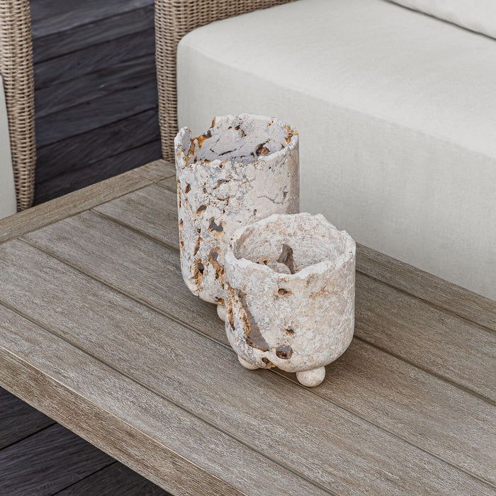 Uttermost - 18356 - Candleholders, S/2 - Quarried Stone - Natural
