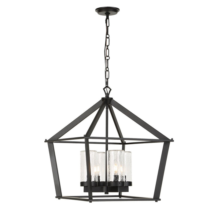 Uttermost - 21665 - Four Light Pendant - Evanston - Matte Black