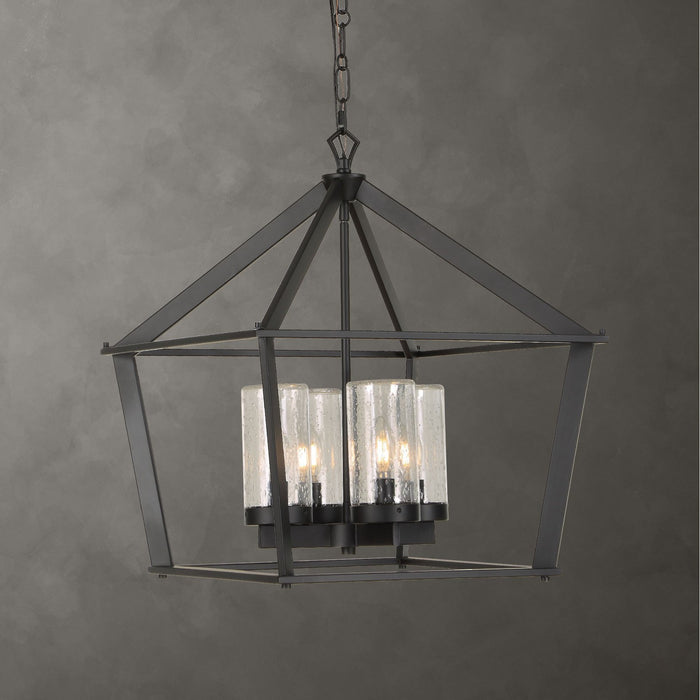 Uttermost - 21665 - Four Light Pendant - Evanston - Matte Black