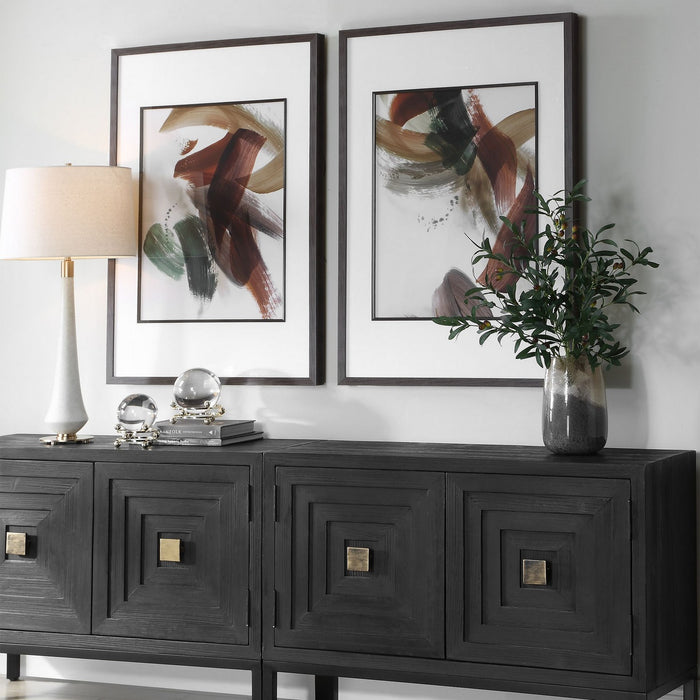 Uttermost - 32548 - Abstract Prints, S/2 - Velocity - Dark Walnut