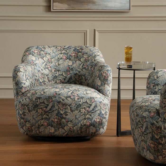 Uttermost - 53141 - Swivel Chair - Ansel - Sage, Blue, And Blush