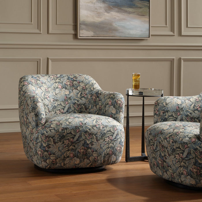 Uttermost - 53141 - Swivel Chair - Ansel - Sage, Blue, And Blush