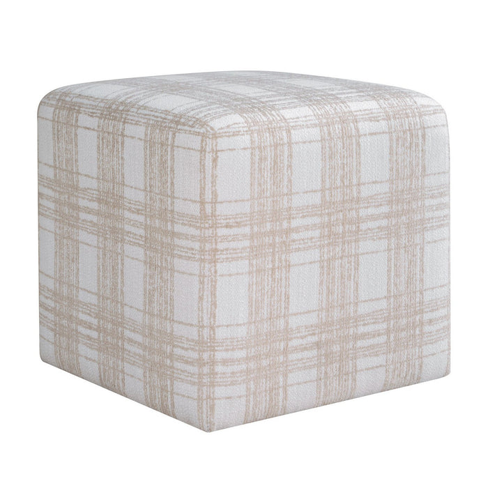 Uttermost - 53147 - Ottoman - Joie - Plush Chenille In Porcelain Plaid