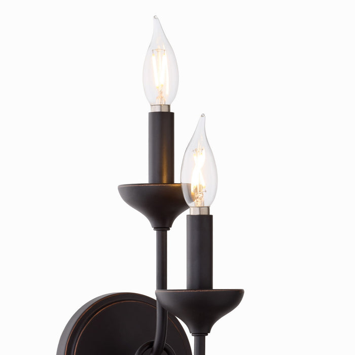 Quorum - 555-2-36 - Two Light Wall Mount - Livingston - Bronze