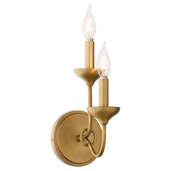 Quorum - 555-2-47 - Two Light Wall Mount - Livingston - Brushed Brass