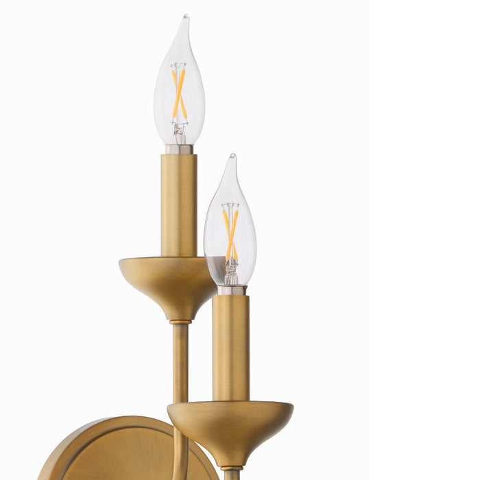 Quorum - 555-2-47 - Two Light Wall Mount - Livingston - Brushed Brass