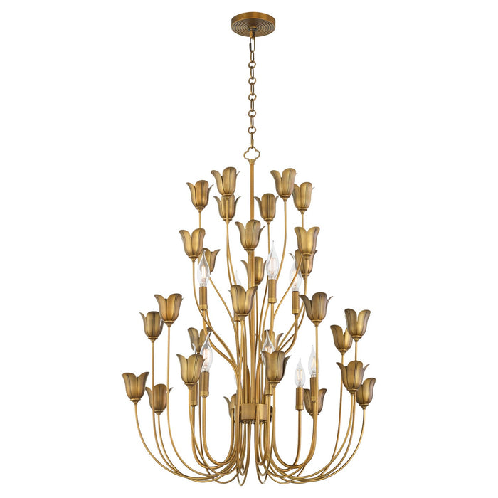 Quorum - 608-10-47 - Ten Light Chandeiler - Lillet - Brushed Brass
