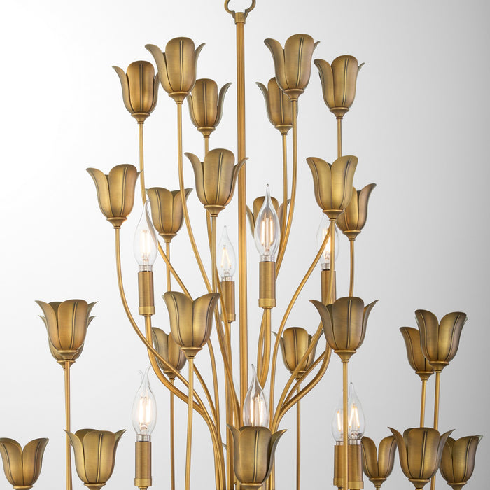 Quorum - 608-10-47 - Ten Light Chandeiler - Lillet - Brushed Brass