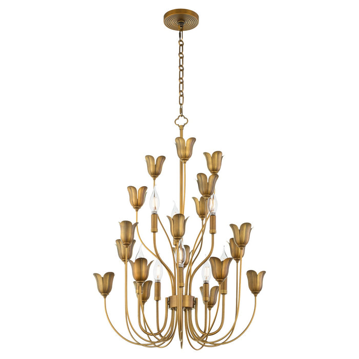 Quorum - 608-8-47 - Eight Light Chandeiler - Lillet - Brushed Brass