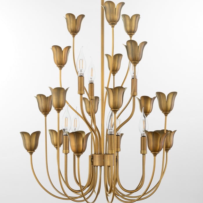 Quorum - 608-8-47 - Eight Light Chandeiler - Lillet - Brushed Brass