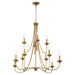 Quorum - 655-12-47 - 12 Light Chandelier - Livingston - Brushed Brass