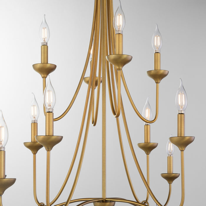 Quorum - 655-12-47 - 12 Light Chandelier - Livingston - Brushed Brass