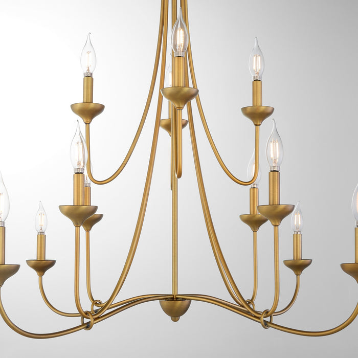 Quorum - 655-12-47 - 12 Light Chandelier - Livingston - Brushed Brass