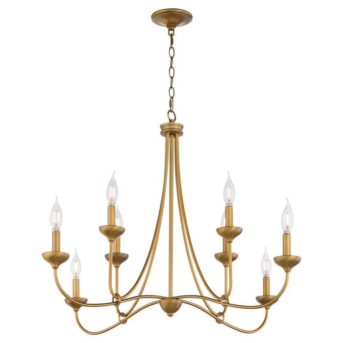 Quorum - 655-8-47 - Eight Light Chandelier - Livingston - Brushed Brass
