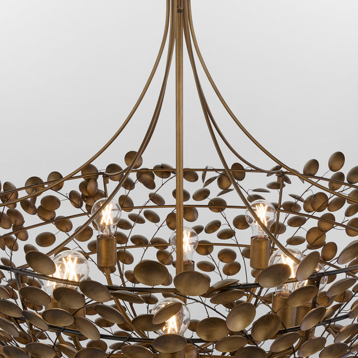 Quorum - 8204-8-46 - Eight Light Pendant - Privet - Natural Brass