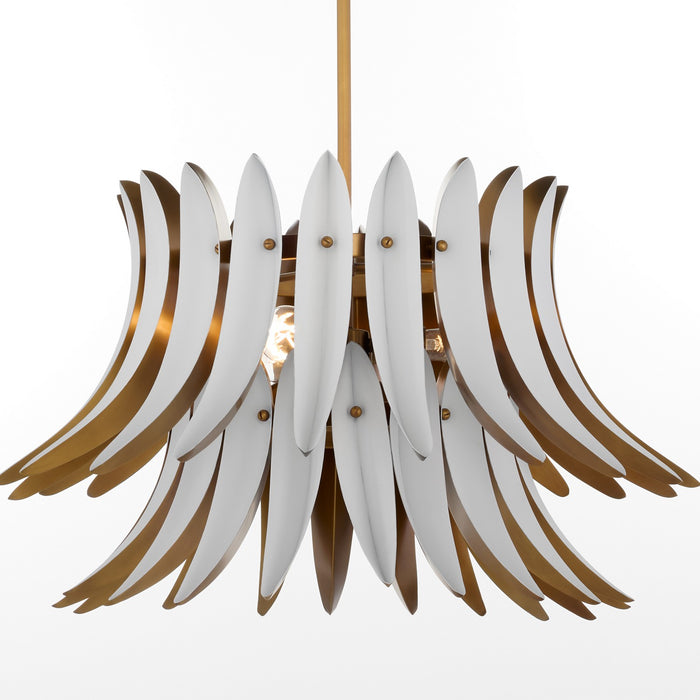 Quorum - 825-3-4708 - Three Light Pendant - Aldridge - Brushed Brass|Studio White