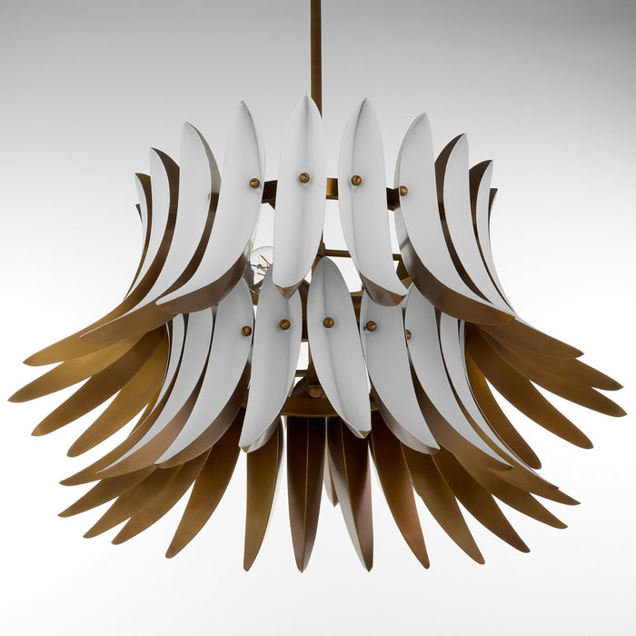 Quorum - 825-3-4708 - Three Light Pendant - Aldridge - Brushed Brass|Studio White