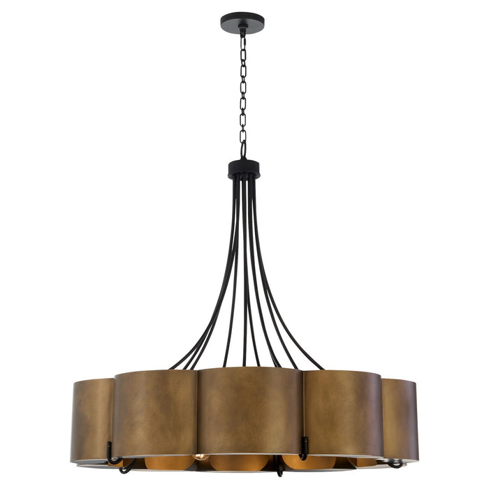Quorum - 843-5-4659 - Five Light Pendant - Sumner - Natural Brass|Matte Black