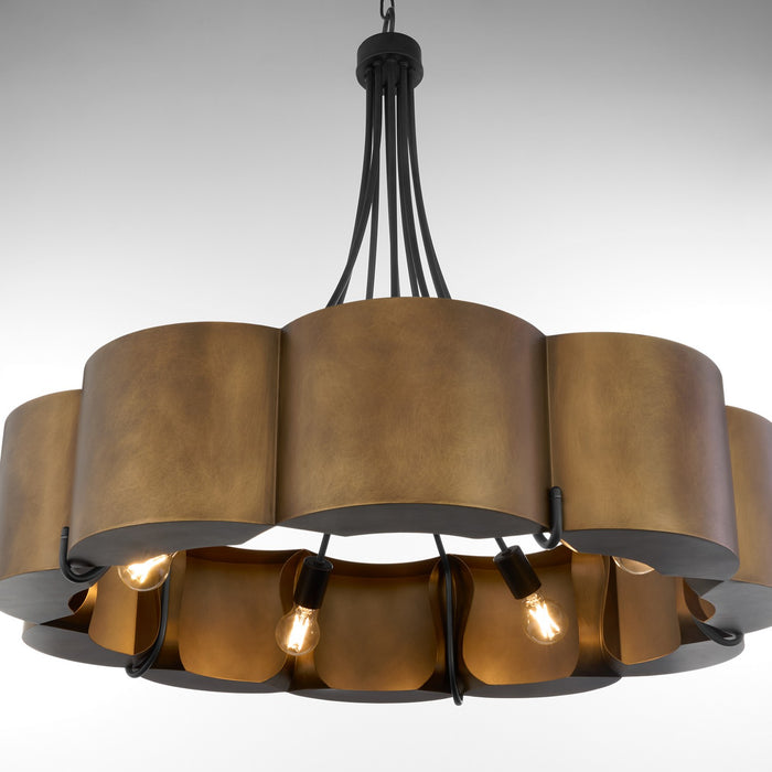 Quorum - 843-5-4659 - Five Light Pendant - Sumner - Natural Brass|Matte Black