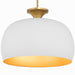Quorum - 897-22-0847 - Three Light Pendant - Stupa - Studio White|Brushed Brass