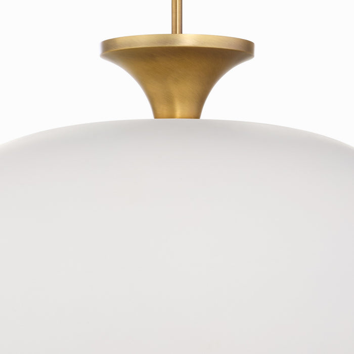 Quorum - 897-22-0847 - Three Light Pendant - Stupa - Studio White|Brushed Brass