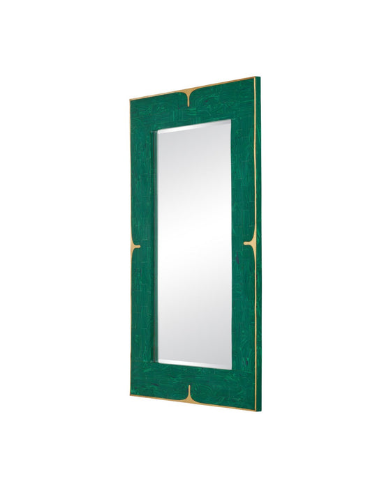 Currey and Company - 1000-0179 - Mirror - Orin - Green / Brushed Brass