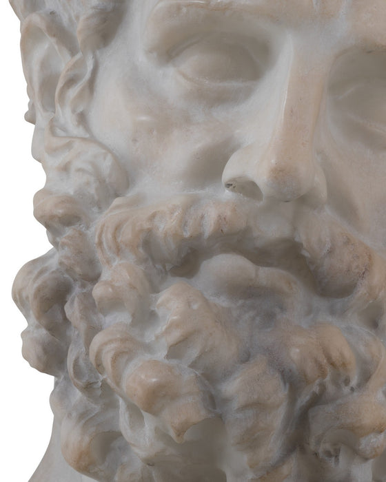 Currey and Company - 1200-1084 - Head on Metal Stand - Hercules - Antique Off-White / Black