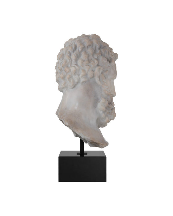 Currey and Company - 1200-1084 - Head on Metal Stand - Hercules - Antique Off-White / Black