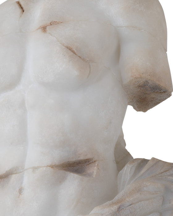 Currey and Company - 1200-1085 - Torso on Metal Stand - Delos - Antique Off-White / Black