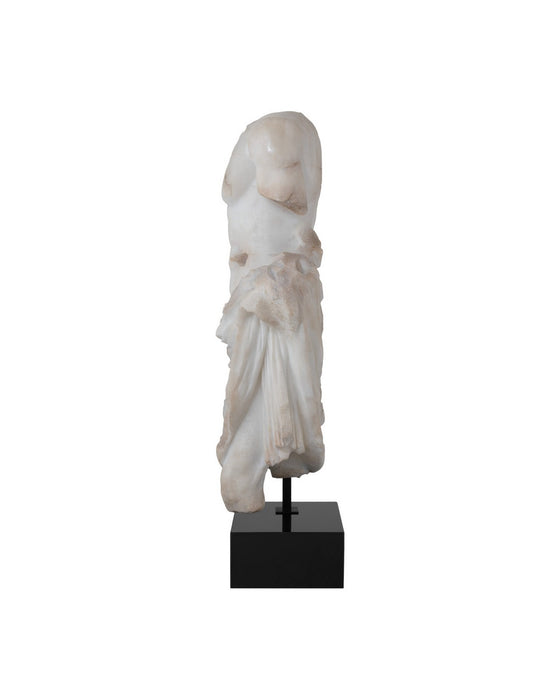 Currey and Company - 1200-1085 - Torso on Metal Stand - Delos - Antique Off-White / Black