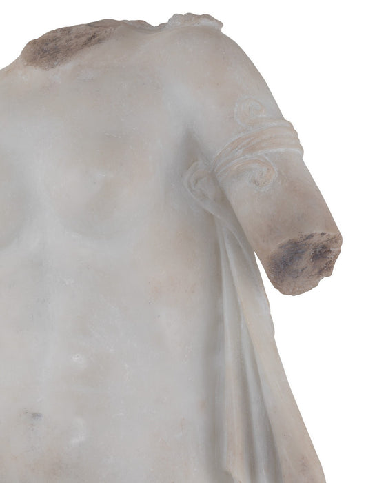 Currey and Company - 1200-1086 - Torso on Metal Stand - Cyprus - Antique Off-White / Black