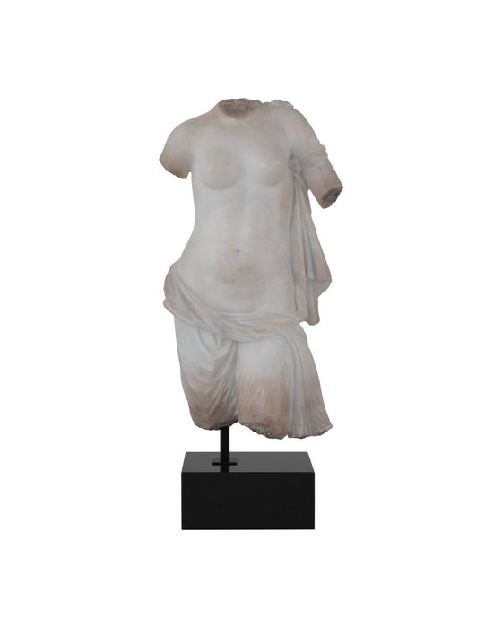 Currey and Company - 1200-1086 - Torso on Metal Stand - Cyprus - Antique Off-White / Black