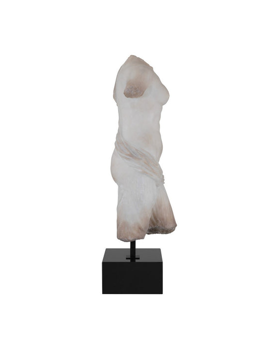 Currey and Company - 1200-1086 - Torso on Metal Stand - Cyprus - Antique Off-White / Black