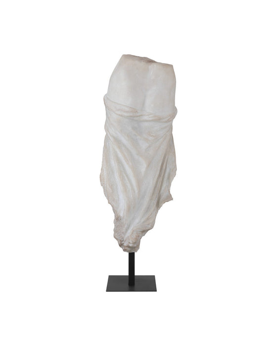 Currey and Company - 1200-1090 - Fragment on Metal Stand - Ishtar - Antique Off-White / Black