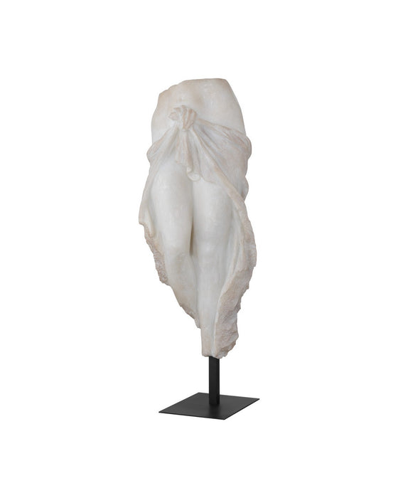 Currey and Company - 1200-1090 - Fragment on Metal Stand - Ishtar - Antique Off-White / Black