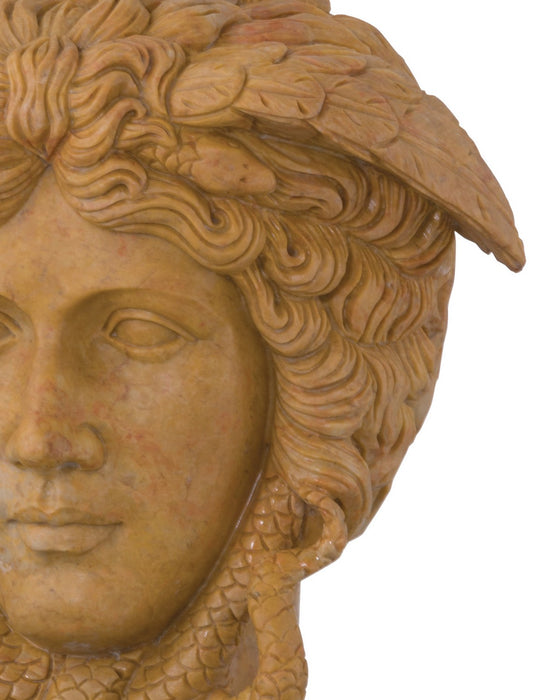 Currey and Company - 1200-1103 - Head on Metal Plinth - Hypnos - Light Coral / Black