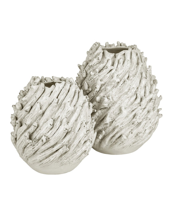 Currey and Company - 1200-1109 - Vase - Seadrift - White