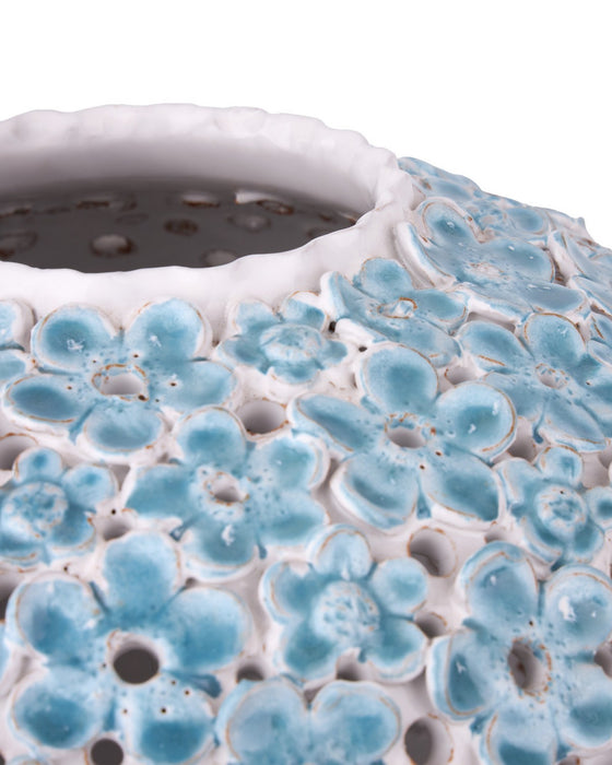 Currey and Company - 1200-1113 - Vase - Daisy Blue - Light Blue / White