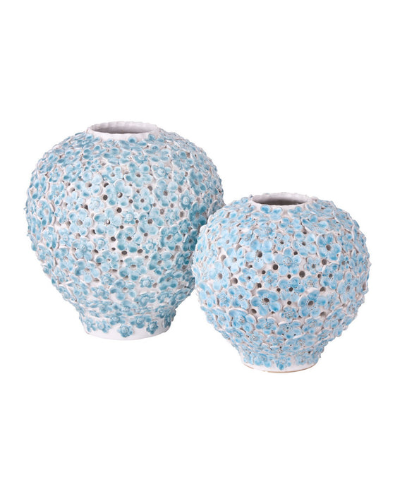 Currey and Company - 1200-1113 - Vase - Daisy Blue - Light Blue / White