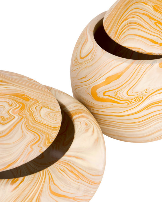 Currey and Company - 1200-1114 - Box Set of 2 - Anasi - Marbleized Yellow