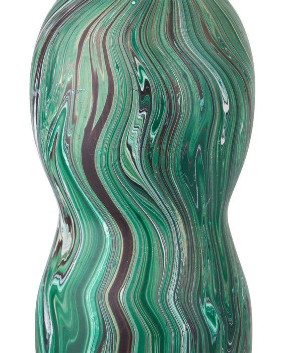 Currey and Company - 1200-1117 - Vase - Tamarind - Marbleized Dark Green